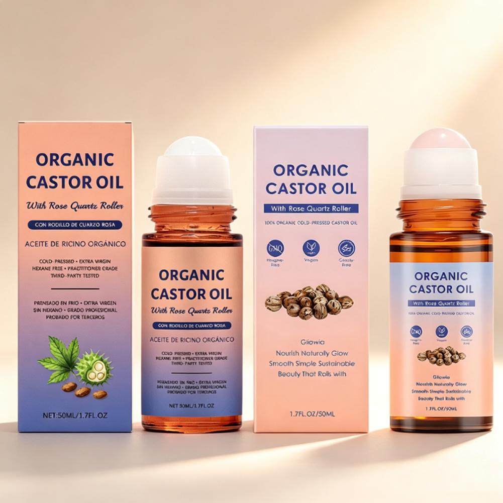 Hair Care Organic - น้ำมันละหุ่งออร์แกนิค ผสมโรลออนโรสควอตซ์ สำหรับดูแลเส้นผมและผิวกาย 50 มล. บำรุง