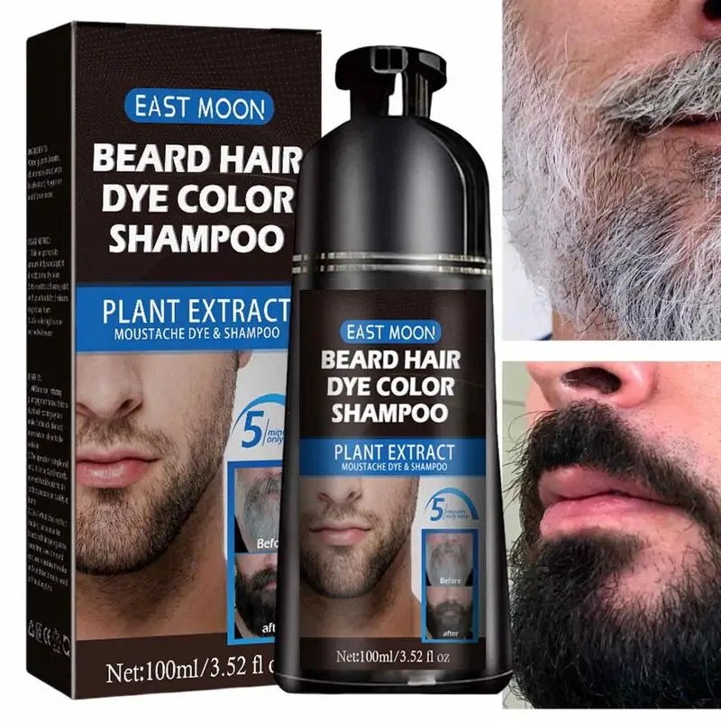 Hair Care Organic - 100ml สารสกัดจากสมุนไพร Fast ถาวรสีดําสีเทาแชมพูผมสีดําธรรมชาติ Beard Dye