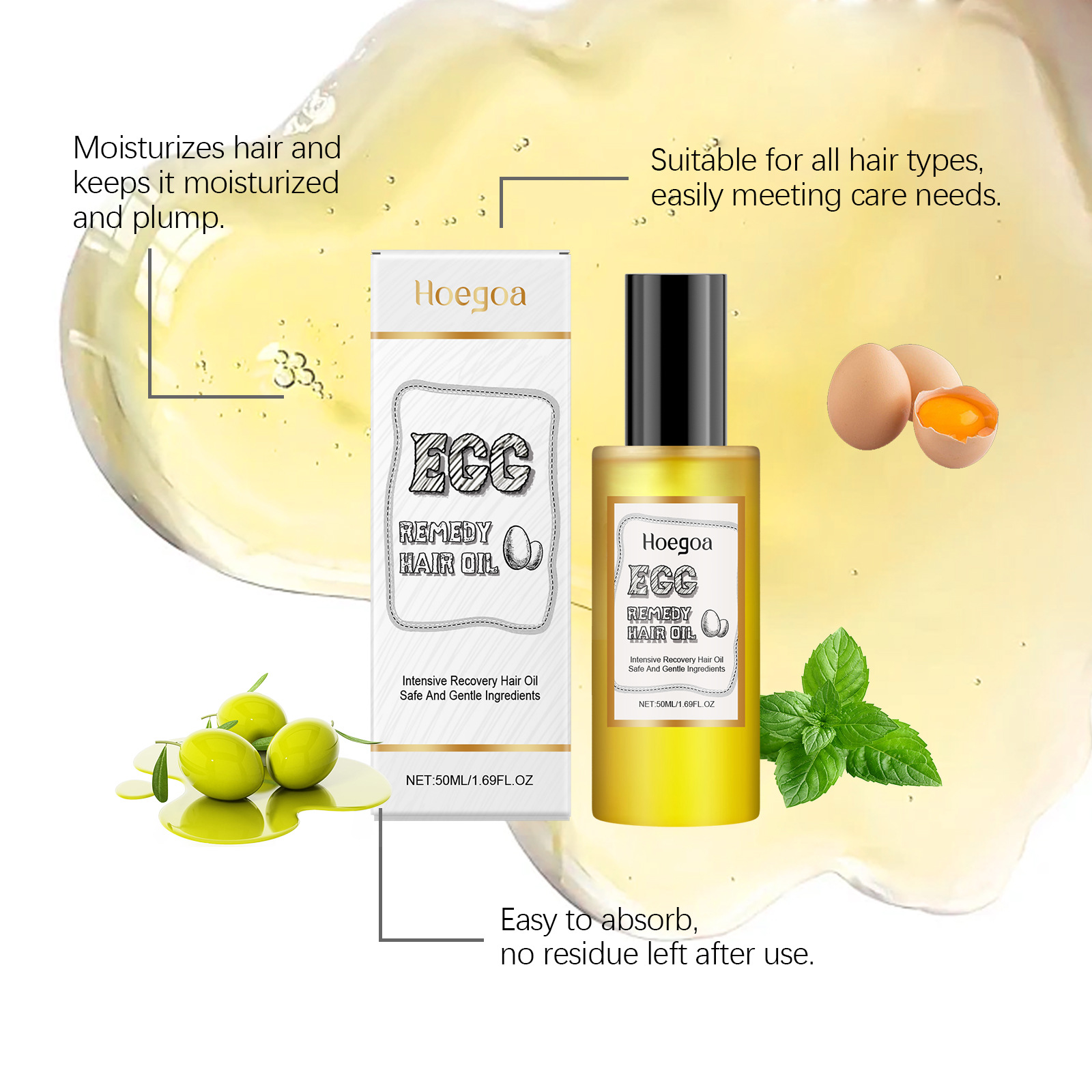 น้ำมันบำรุงผมสูตรไข่ ฟื้นฟูผมน - Hair Care Products บทวิจารณ์และราคา